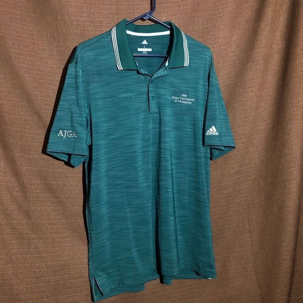 Green Adidas Golf Dri-fit 2018 Rolex Polo Shirt